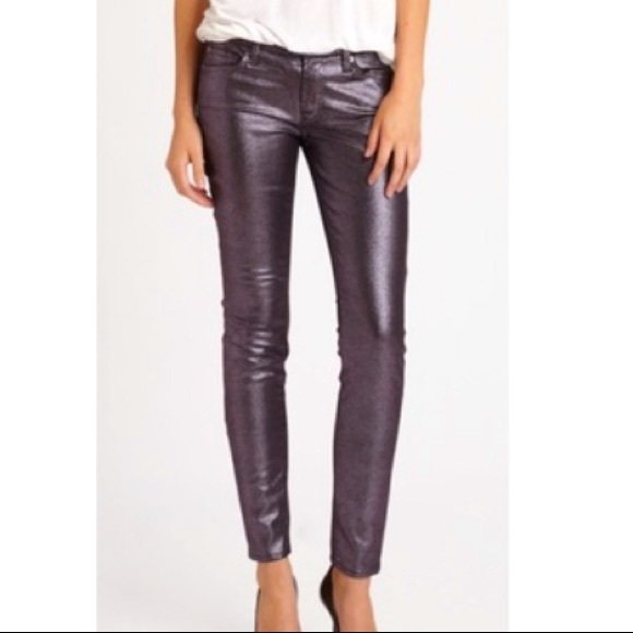 7 For All Mankind Purple Metallic Jeans - Picture 1 of 10
